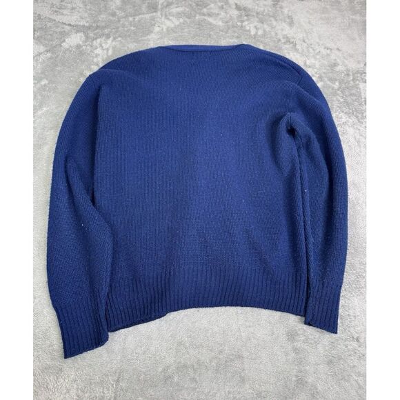 Vintage 80s JCPenny Acrylic Cardigan Sweater Men's Size Large Blue - Picture 2 of 12